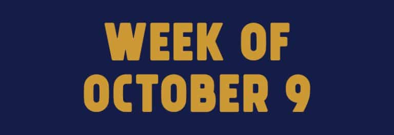 School Schedule for the Week of October 9th!
